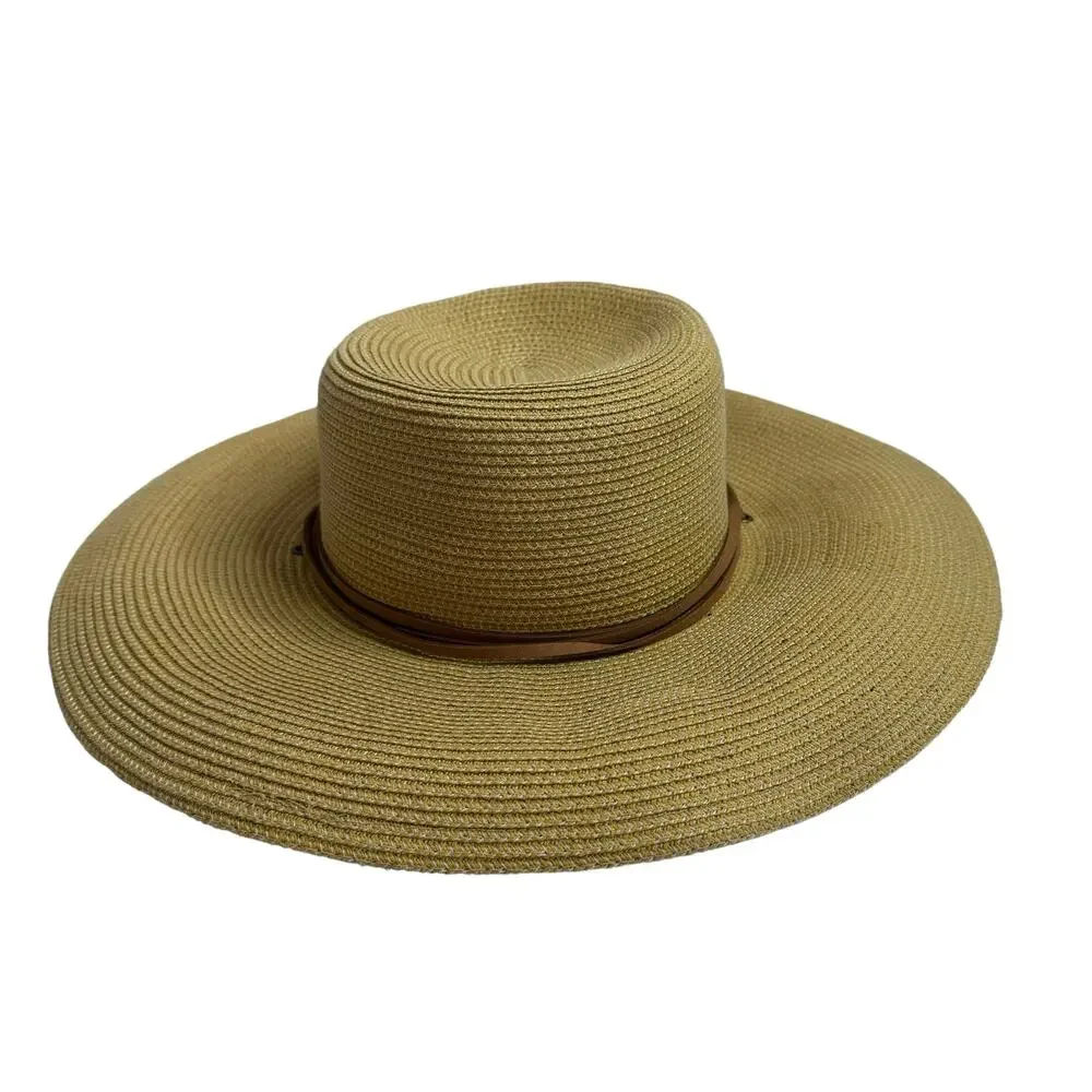 SLOGGERS Tan Braided Womens Sun Hat UPF 50+ Size: 57-58cm Brown Wide Brim